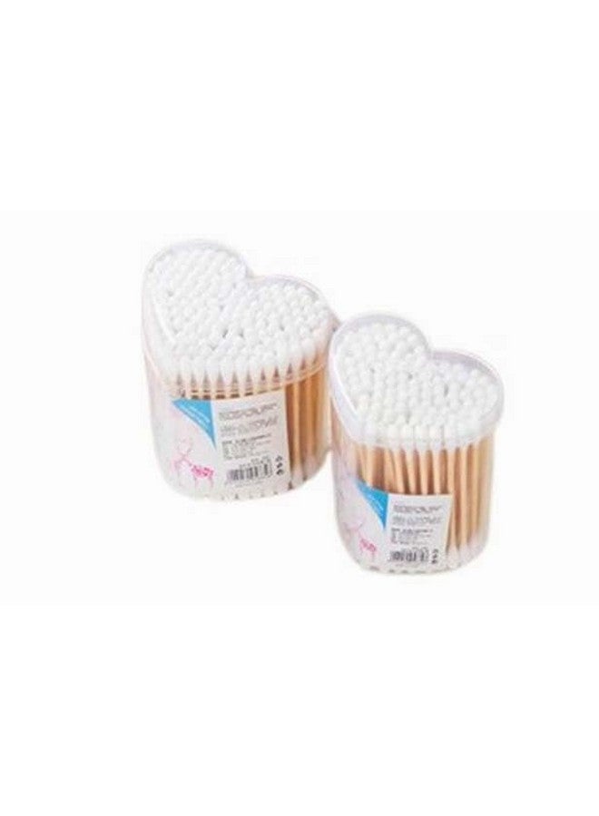DCELLA Bamboo Cotton Ear Buds | Swabs | Multipurpose Double Tip Cotton Earbuds | Swabs with Sustainable Bamboo Better Than Wooden Stick | Cotton Swabs for Ear (Pack of 2) (Big Round Shape) - Image 1
