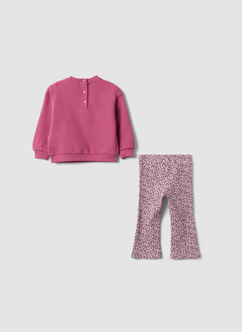Ovs OVS Pink pure cotton sweatshirt and leggings set