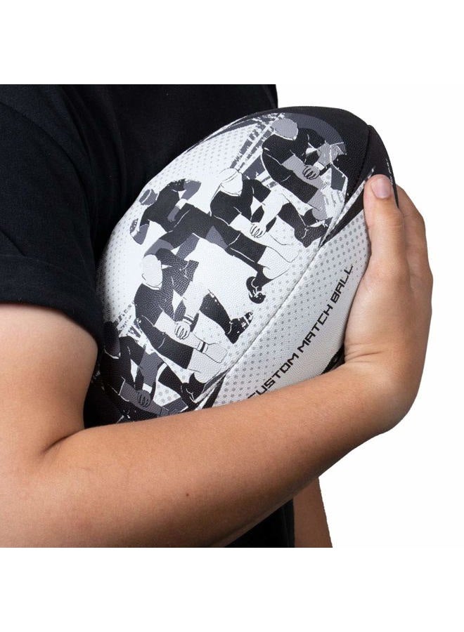 Crown Sporting Goods Haka War Dance Rugby Match Ball | Official Size 5 Ball with Textured Grip | New Zealand Men in Black Maori Challenge Design | Great for Match, Practice, Scrimmage Play - Image 3