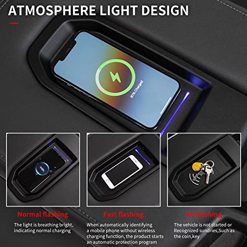 Xipoo Wireless Charger Compatible with 2019-2021 Chevy Silverado GMC Sierra Wireless Charger Tray 15W Fast Jump Seat Replacement for 19-21 Chevy Silverado Accessories - Image 4