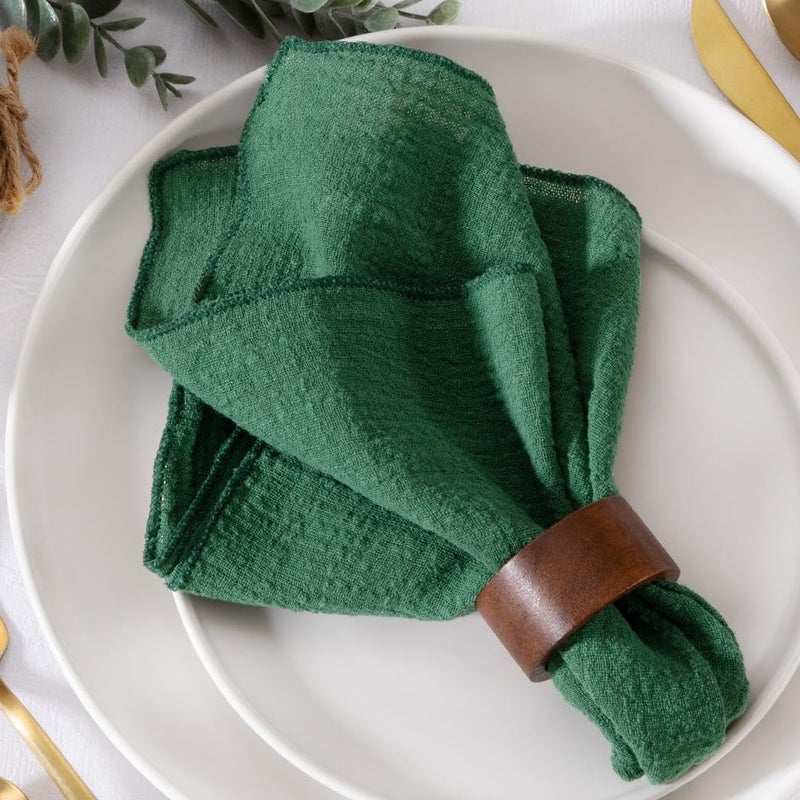 MLMW Emerald Green Cloth Napkins Set of 10 Linen Dinner Napkins Cloth Washable 165165 for Wedding Party Baby Bridal Shower Garden Party Birthday Table Decorations - Image 1