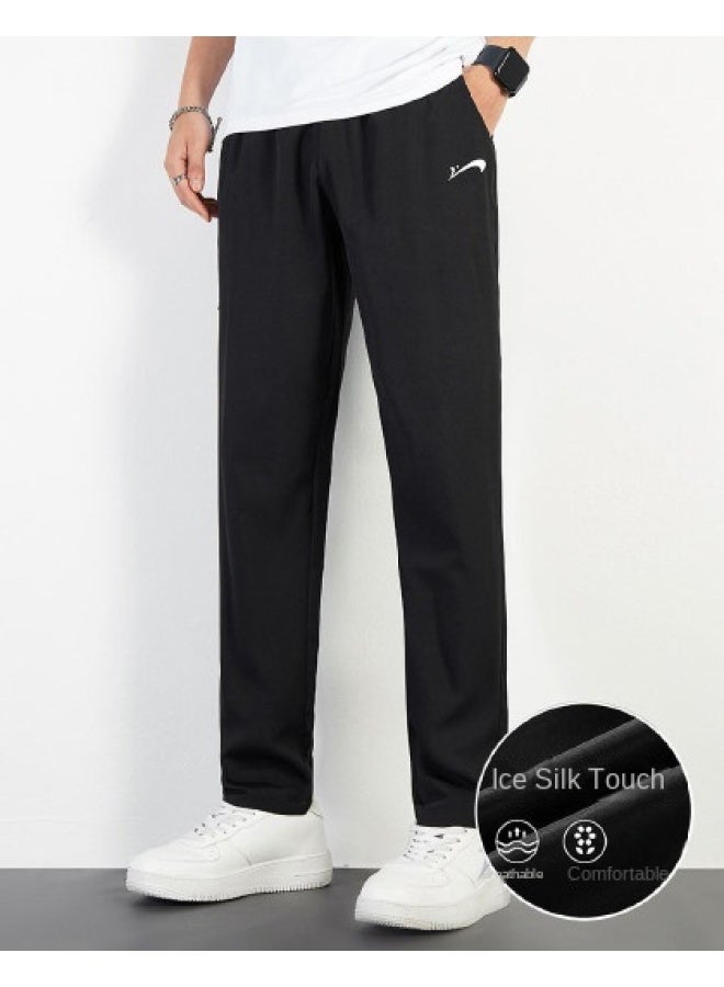 Noble bird Icy Touch Pants】summer Men's Casual Flat-leg Sports Pants, Breathable Outdoor Daily Wear With Youthful Prints - Image 1