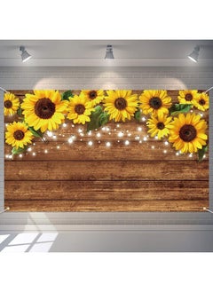 Tatuo Rustic Sunflowers Backdrop Sunflowers Photography Backdrop Background Sunflower Brown Backdrop Photography Wall Backdrop Background Banner for Photo Studio Home Decoration, Party Supply  - Image 1