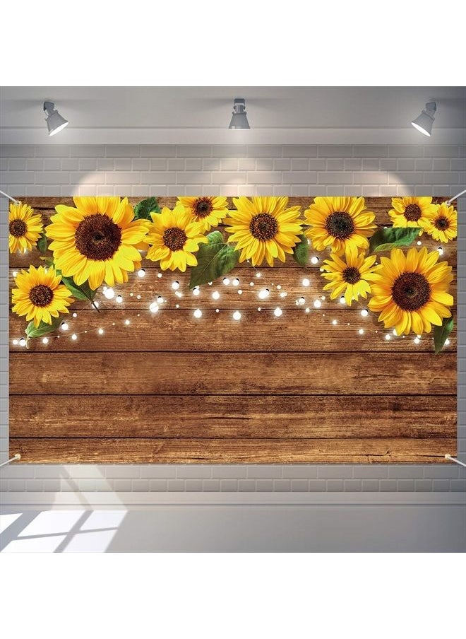Tatuo Rustic Sunflowers Backdrop Sunflowers Photography Backdrop Background Sunflower Brown Backdrop Photography Wall Backdrop Background Banner for Photo Studio Home Decoration, Party Supply  - Image 1