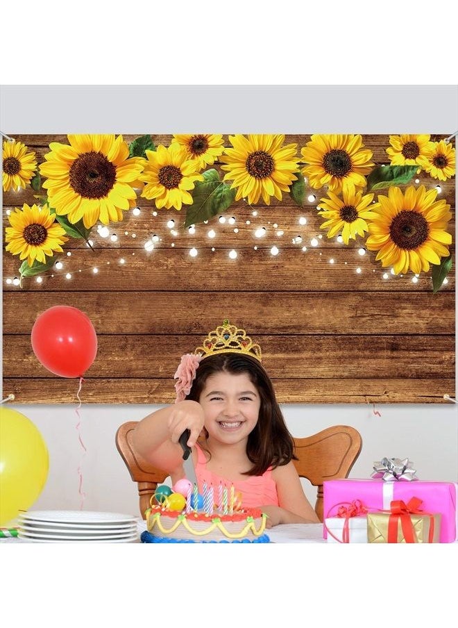 Tatuo Rustic Sunflowers Backdrop Sunflowers Photography Backdrop Background Sunflower Brown Backdrop Photography Wall Backdrop Background Banner for Photo Studio Home Decoration, Party Supply  - Image 4