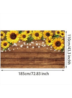 Tatuo Rustic Sunflowers Backdrop Sunflowers Photography Backdrop Background Sunflower Brown Backdrop Photography Wall Backdrop Background Banner for Photo Studio Home Decoration, Party Supply  - Image 2