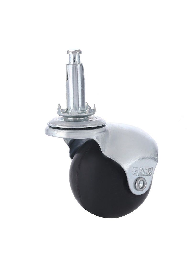 BMB tools 2-Piece 50mm Furniture Rubber Caster - Swivel with Brake - Bolt 8x38mm - Image 2