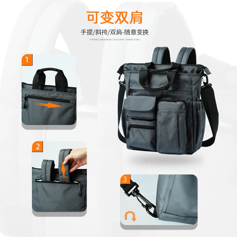 Multifunctional Shoulder Crossbody Bag Men'S Commuter Backpack Large Capacity Messenger Bag Men'S Business Handbag Briefcase Men'S - Image 5