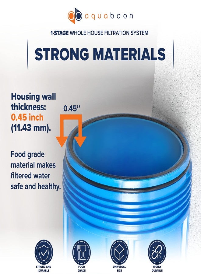 أكوابون نظام ترشيح مياه الآبار للمنزل بأكمله من Aquaboon، مقاس ٢٠ × ٤.٥ بوصة، مزود بفتحة تصريف الضغط (١ بوصة) | معتمد | متوافق مع Pentek ١٥٠٢٣٣ و١٥٠٢٣٥ وGeekpure BB- ٢٠B - Image 5