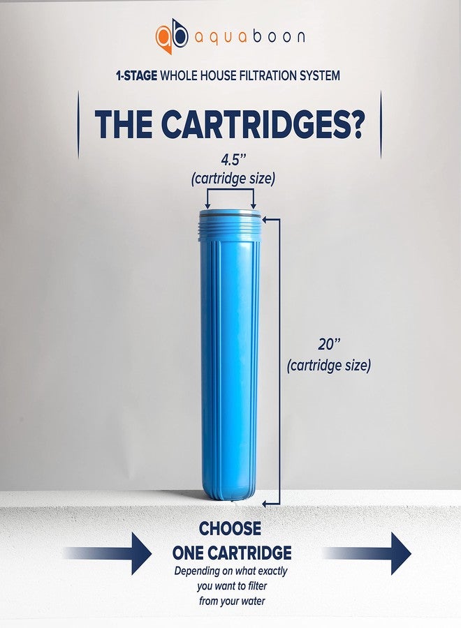 أكوابون نظام ترشيح مياه الآبار للمنزل بأكمله من Aquaboon، مقاس ٢٠ × ٤.٥ بوصة، مزود بفتحة تصريف الضغط (١ بوصة) | معتمد | متوافق مع Pentek ١٥٠٢٣٣ و١٥٠٢٣٥ وGeekpure BB- ٢٠B - Image 3