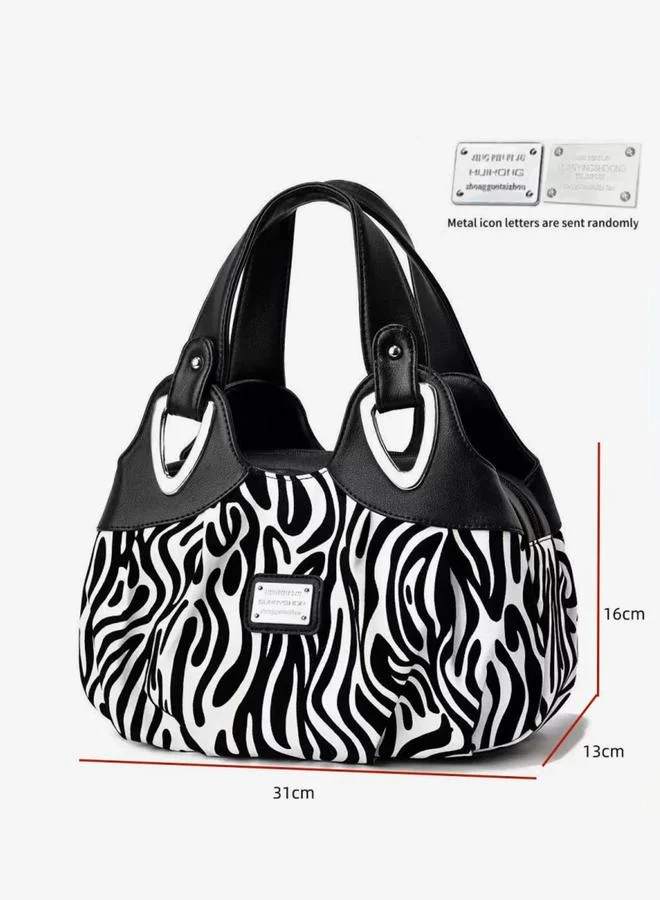 Take Two Printed Dual Handle Zip Closure Handbag
