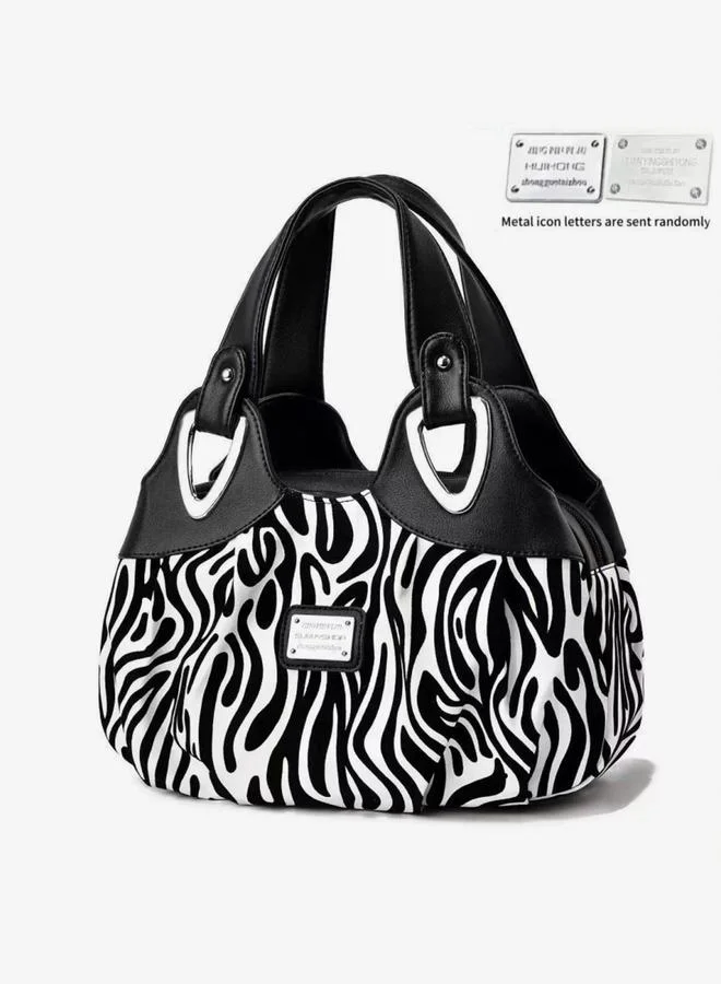 Take Two Printed Dual Handle Zip Closure Handbag