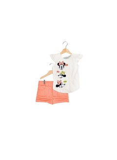 Girls' outing set consisting of a white T-shirt and Simone shorts