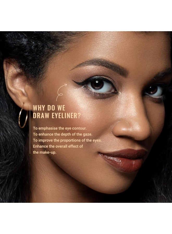 جيساب مجموعة فرش جيسوب لتحديد العيون بزاوية، 3 قطع من فرش تحديد العيون الاحترافية الدقيقة، فرش مكياج لتحديد العيون السائلة الرفيعة المائلة، لون أسود T345 - Image 2