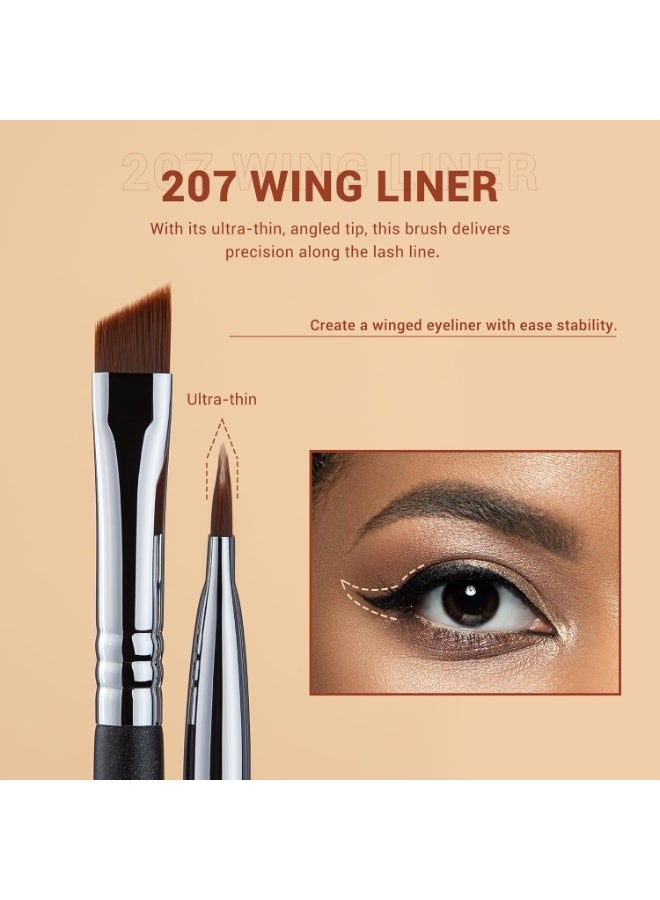 جيساب مجموعة فرش جيسوب لتحديد العيون بزاوية، 3 قطع من فرش تحديد العيون الاحترافية الدقيقة، فرش مكياج لتحديد العيون السائلة الرفيعة المائلة، لون أسود T345 - Image 4