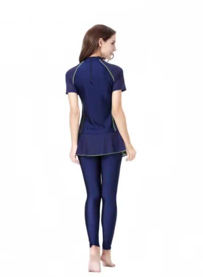 هالامودو فستان سباحة نسائي من قطعة واحدة بتنورة، ملابس سباحة للتحكم في البطن، ملابس سباحة للتنحيف، ملابس سباحة بدون أكمام - Image 5