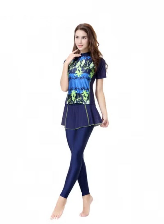 هالامودو فستان سباحة نسائي من قطعة واحدة بتنورة، ملابس سباحة للتحكم في البطن، ملابس سباحة للتنحيف، ملابس سباحة بدون أكمام - Image 3