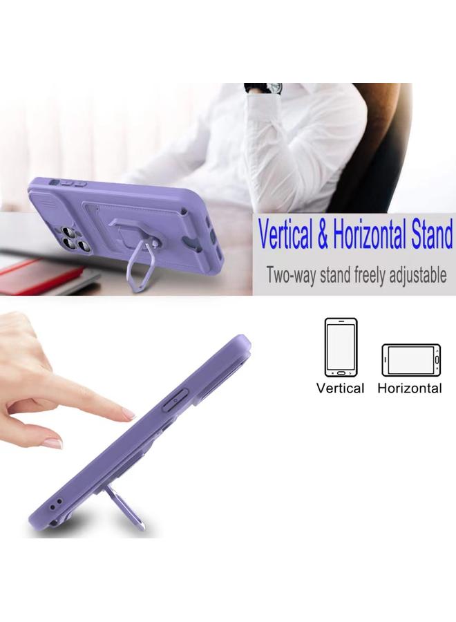 S-TOP Case For iPhone 12 Sliding Camshield Magnetic Card Holder Silicone Phone Case with Lanyard - Image 4