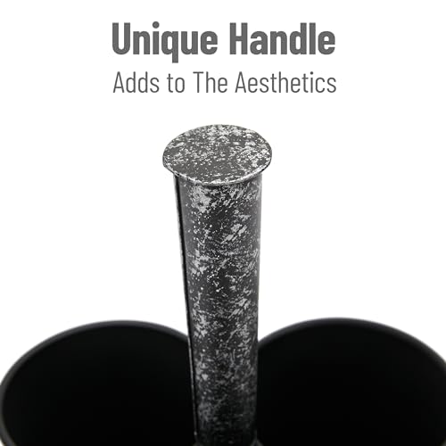 Mind Reader 3-Compartment Metal Organizer Caddy with Handle, Multi-Purpose Storage, Galvanized Metal, 7" L x 7" W x 9.5" H, Silver - Image 5