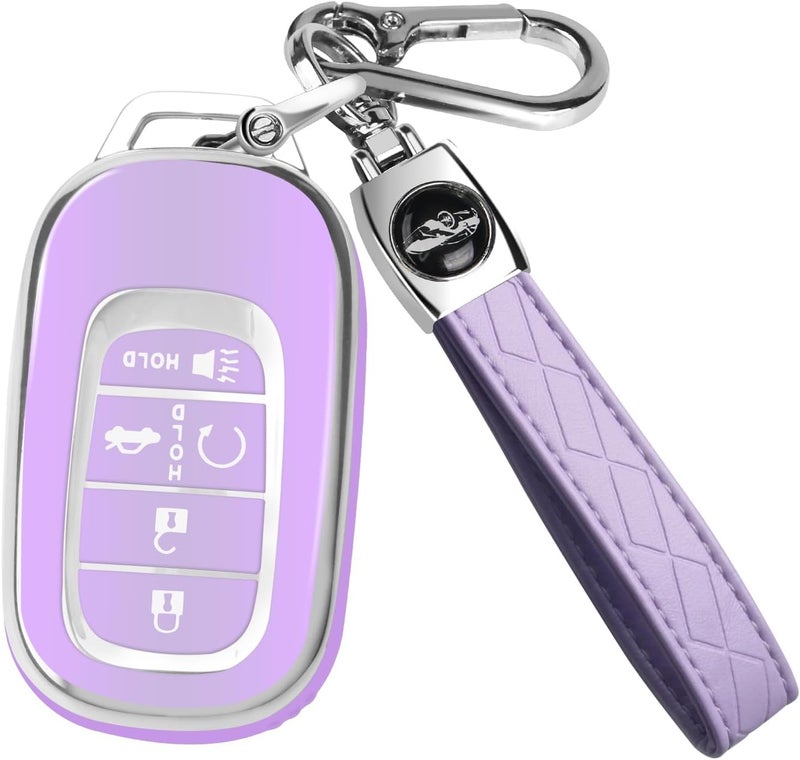QBUC for Honda Key fob Cover with Keychain,Compatible with 2022 2023 2024 2025 Honda Accord Civic HRV CRV Pilot - Image 1