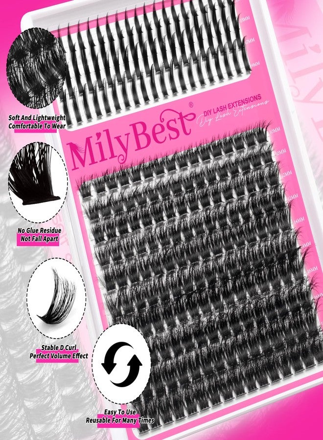 MilyBest Manga Lash Clusters Kit 100D Eyelash Clusters with DIY Spikes 13-19MM Spiky Volume Cluster Eyelash Extensions Wispy Individual Lash Extensions Kit Anime Lashes Cluster Bond & Seal Tweezer by MilyBest - Image 2
