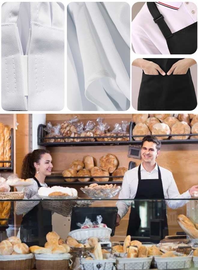 Tersely [2 Pack] Apron,Adjustable Bib Chef Apron Cooking Apron Waterdrop Resistant with 2 Pockets Cooking Kitchen Aprons for Women Men Chef(White+White) - Image 5