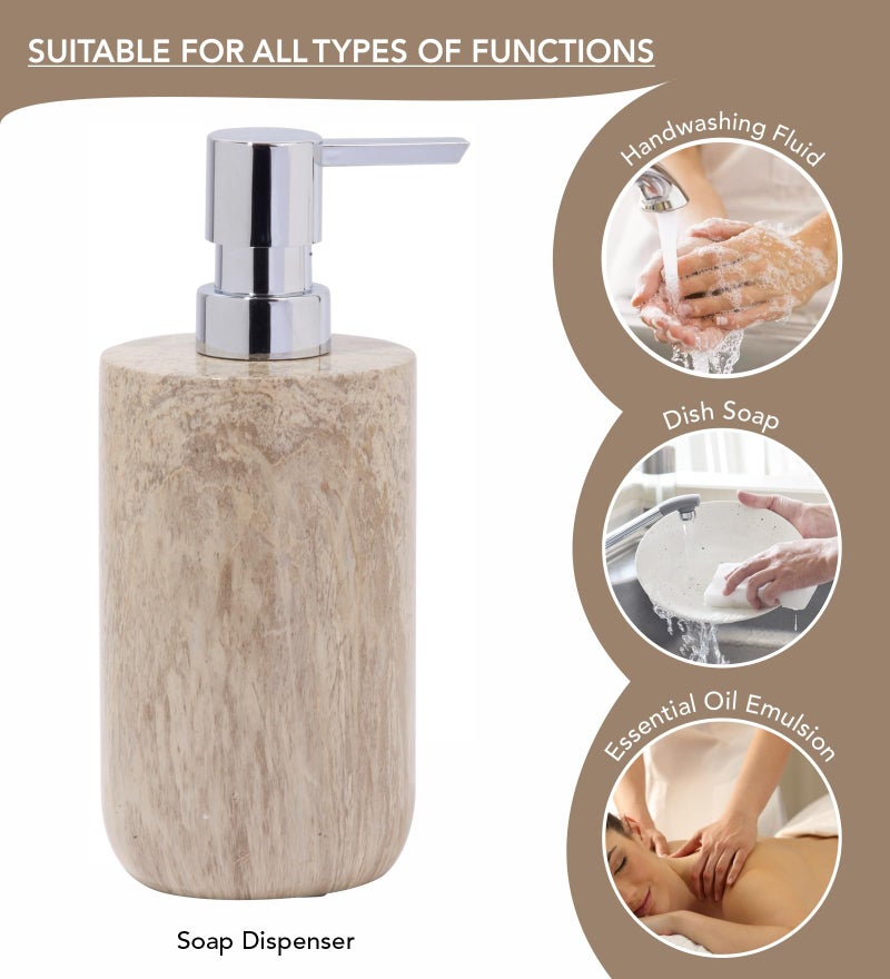 OBSESSIONS Set of 4 Pc Polyresin Bathroom Set, Brown - Image 3