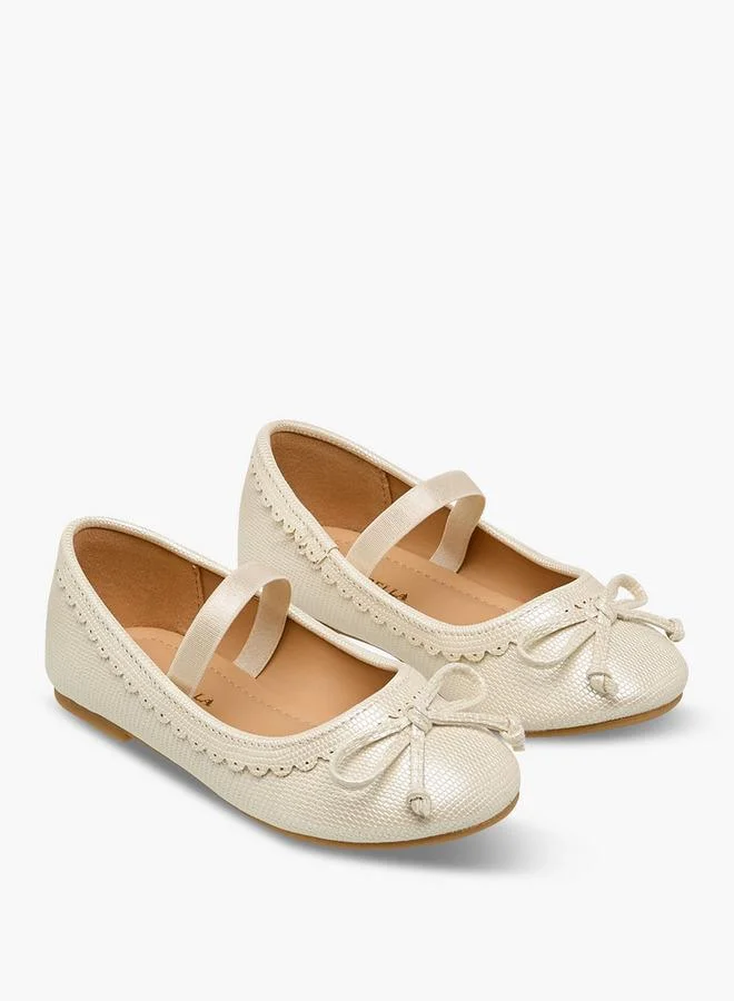 فلورا بيلا من شو إكسبرس حذاء باليرينا للبنات بشريط مطاطي مزين بالدانتيل