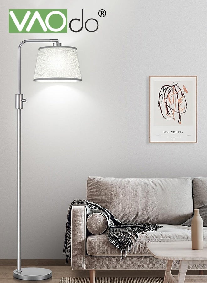 VAOdo Dimmable Floor Lamp, 1000 Lumens LED Bulb Included, Arc Floor Lamps for Living Room, Modern Standing Lamp with Linen Shade, Tall Lamp for Bedroom Office Dining Room - Image 1