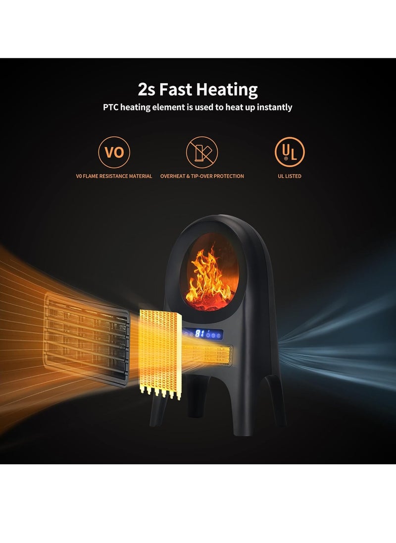 General - Space heater, portable electric ceramic heater, remote control, 3 modes, oscillation, 1 to 8 hour timer, overheating and rollover protection - Image 1