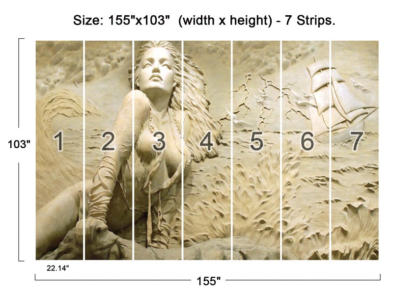 Cliouar-Wall Mural Wallpaper for Bedroom Living Room - 3D Decoration Sculpture Art 155" x 103" (Not Self-Adhesive) - Image 4