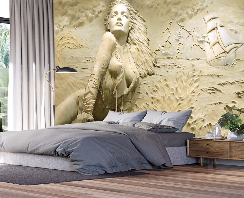 Cliouar-Wall Mural Wallpaper for Bedroom Living Room - 3D Decoration Sculpture Art 155" x 103" (Not Self-Adhesive) - Image 3