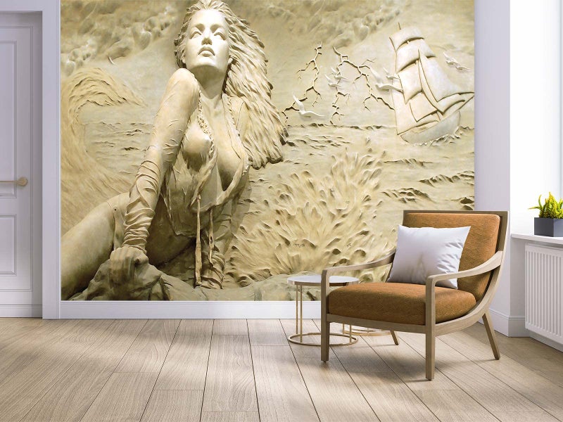 Cliouar-Wall Mural Wallpaper for Bedroom Living Room - 3D Decoration Sculpture Art 155" x 103" (Not Self-Adhesive) - Image 2