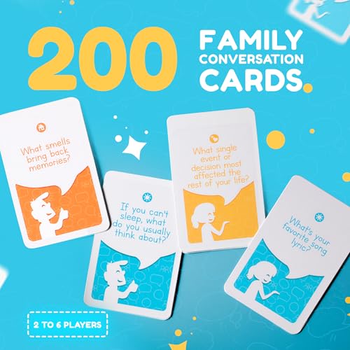 Baregamyan 200 Family Conversation Cards for Kids Parents Teen Conversation Starters for Families Get to Know Each Other Card Games for Family Time Family Question Cards Box to Talk at Dinner Road Trip - Image 5