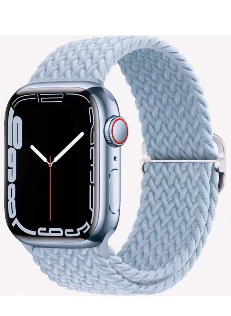 Watch Nylon Band 42/44/45/46/49mm Compatible with Apple Watch Series 8/7/SE/6/5/4/3/2/1 Milk blue  - Image 1