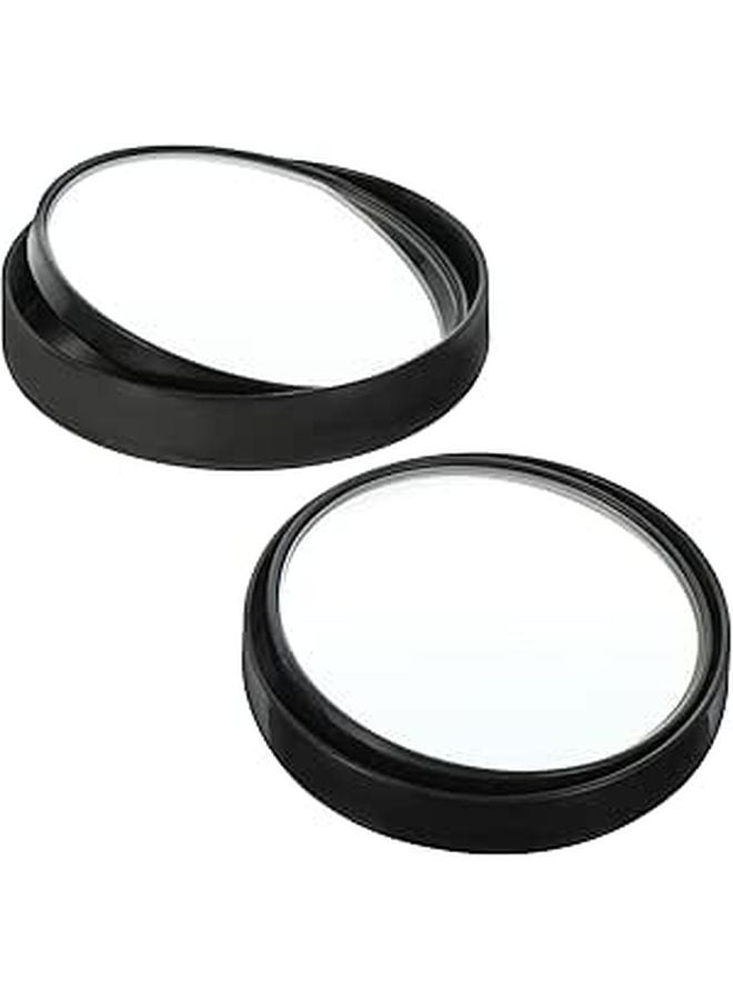 Wide Angle Blind Spot Mirror Pair Black Frame Enhanced Visibility Safe Driving - Image 1