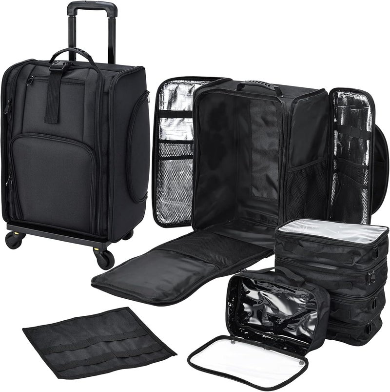 Stagiant Rolling Makeup Case Professional Travel Makeup Organizer Make up Storage Cosmetic Trolley Suitcase Makeup Storage - Image 1