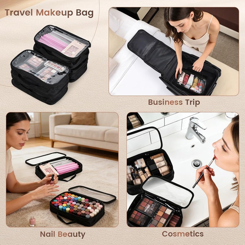 Stagiant Rolling Makeup Case Professional Travel Makeup Organizer Make up Storage Cosmetic Trolley Suitcase Makeup Storage - Image 4