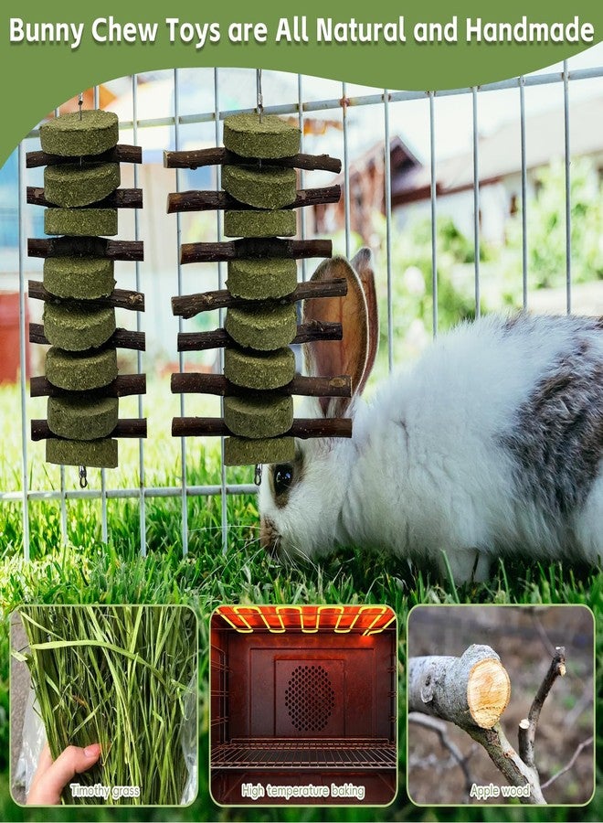 kathson 6 PCS Bunny Chew Toys for Teeth Grinding, Chinchilla Treats Organic Bamboo Sticks Natural Fruitwood Branches for Rabbits Guinea Pigs Hamsters (Fruitwood Sticks+Alfalfa Cakes) - Image 5