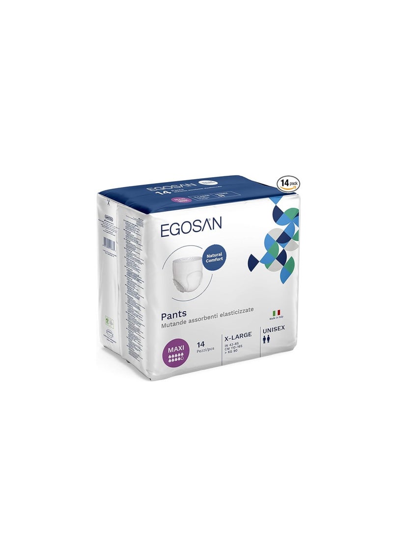 إيجوسان ملابس داخلية EGOSAN Maxi لسلس البول، خفيفة الوزن وجيدة التهوية، للاستخدام مرة واحدة، بتصميم سهل الارتداء، مع طبقة امتصاص مصممة حديثًا بأقصى قدرة امتصاص، للجنسين (مقاس XL، 14 قطعة) - Image 1