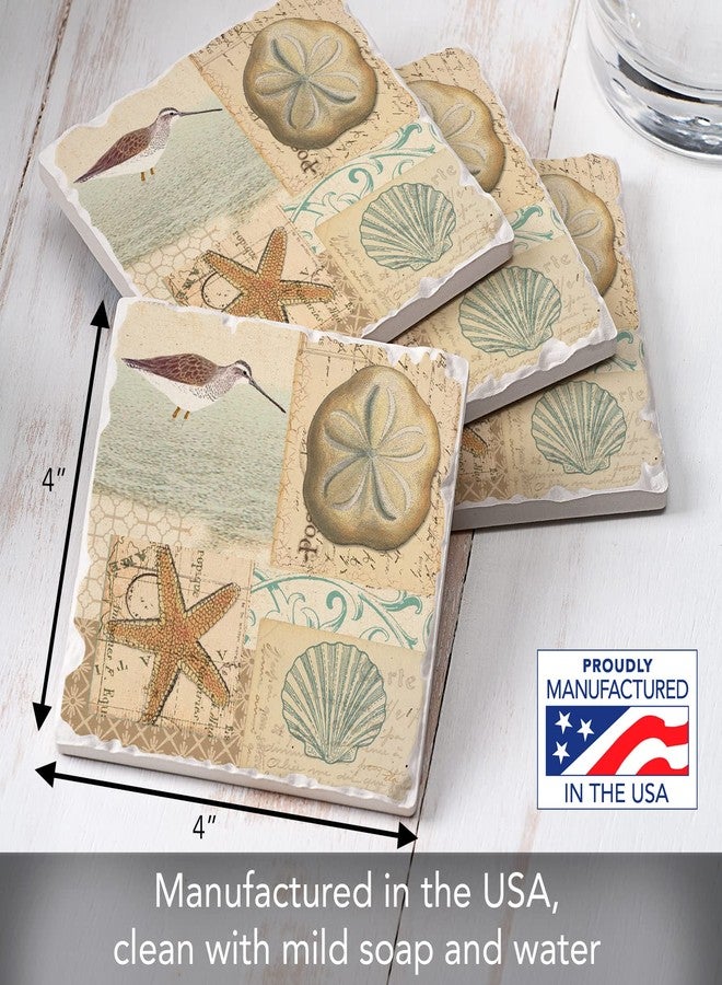 CounterArt Shell Collage Tumbled Tile Coasters, Set of 4 - Image 5