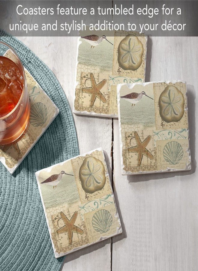 CounterArt Shell Collage Tumbled Tile Coasters, Set of 4 - Image 2