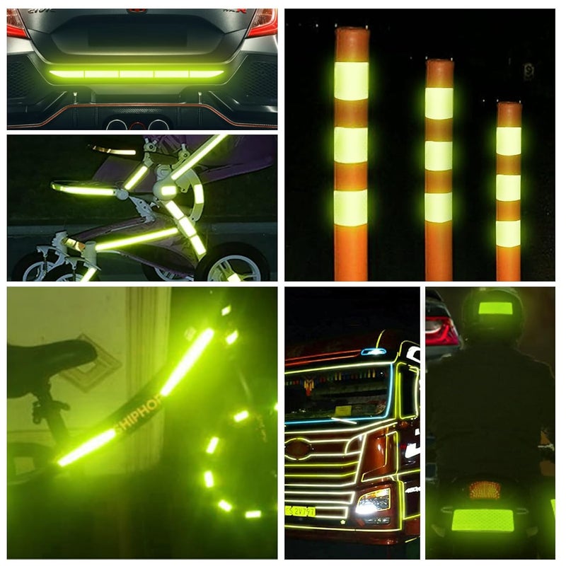 D-Fix ® High Intensity Radium Reflective Tape - 3 Meters in Length - 48mm / 2" Width - 1 Roll Per Pack - Car Bike and commercial vehicles Conspicuity reflective warning Tape (Neon Green) - Image 5