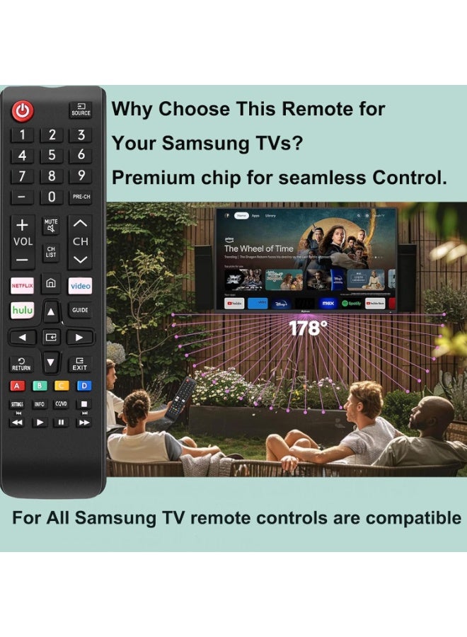Universal Remote Control for Samsung TVs, Compatible with All Samsung LCD, LED, HDTV & 3D Smart TV Models, Easy Replacement Remote - Image 4