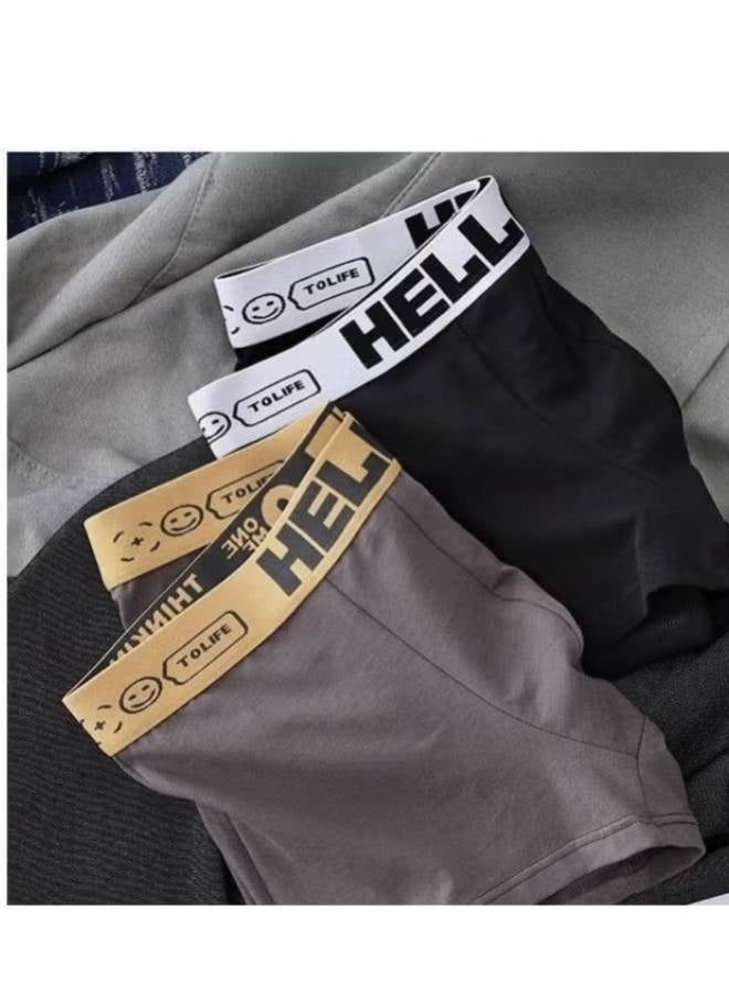 Hello Boxer Shorts Men 5 Pcs Boxer Mens Underwear Boxershorts Man Cotton Underpants Breathable Men Boxers Comfortable Elastic Male Pantie 2XL（65-70Kg） - Image 4