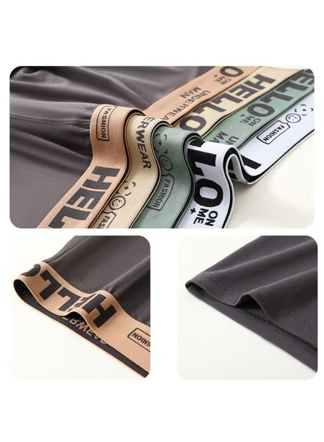 Hello Boxer Shorts Men 5 Pcs Boxer Mens Underwear Boxershorts Man Cotton Underpants Breathable Men Boxers Comfortable Elastic Male Pantie 2XL（65-70Kg） - Image 3