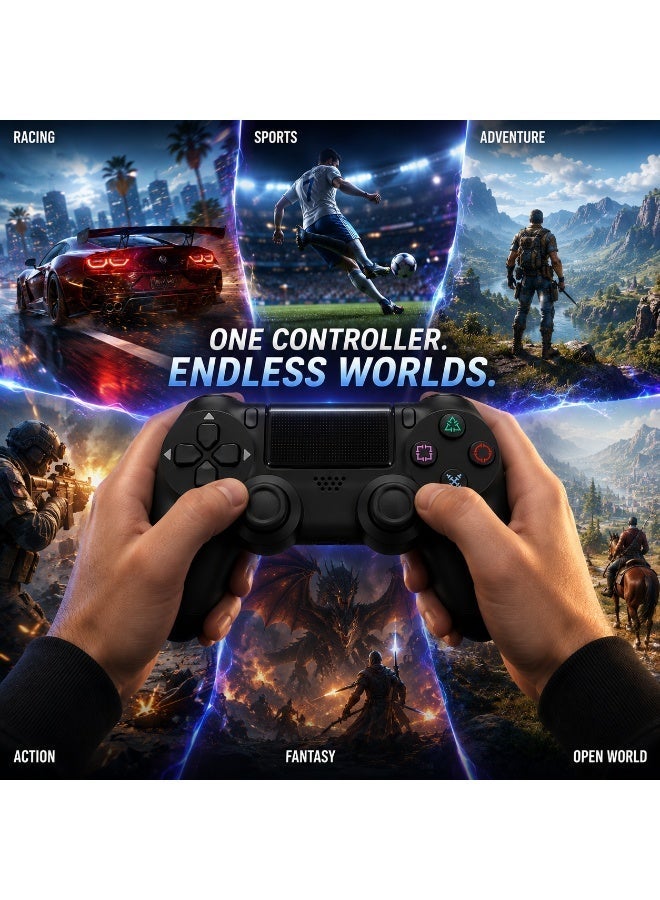 Wireless PS4 Game Controller - Bluetooth Gaming Controller with Dual Vibration, Touchpad, Motion Sensor, Built In Speaker, USB Rechargeable Gamepad - Image 4