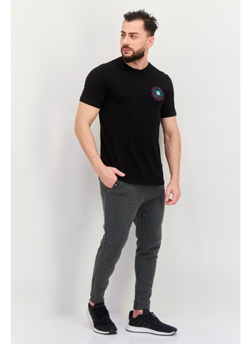 Hurley - Men Crew Neck Short Sleeve Brand Logo T-Shirt, Black - Image 1