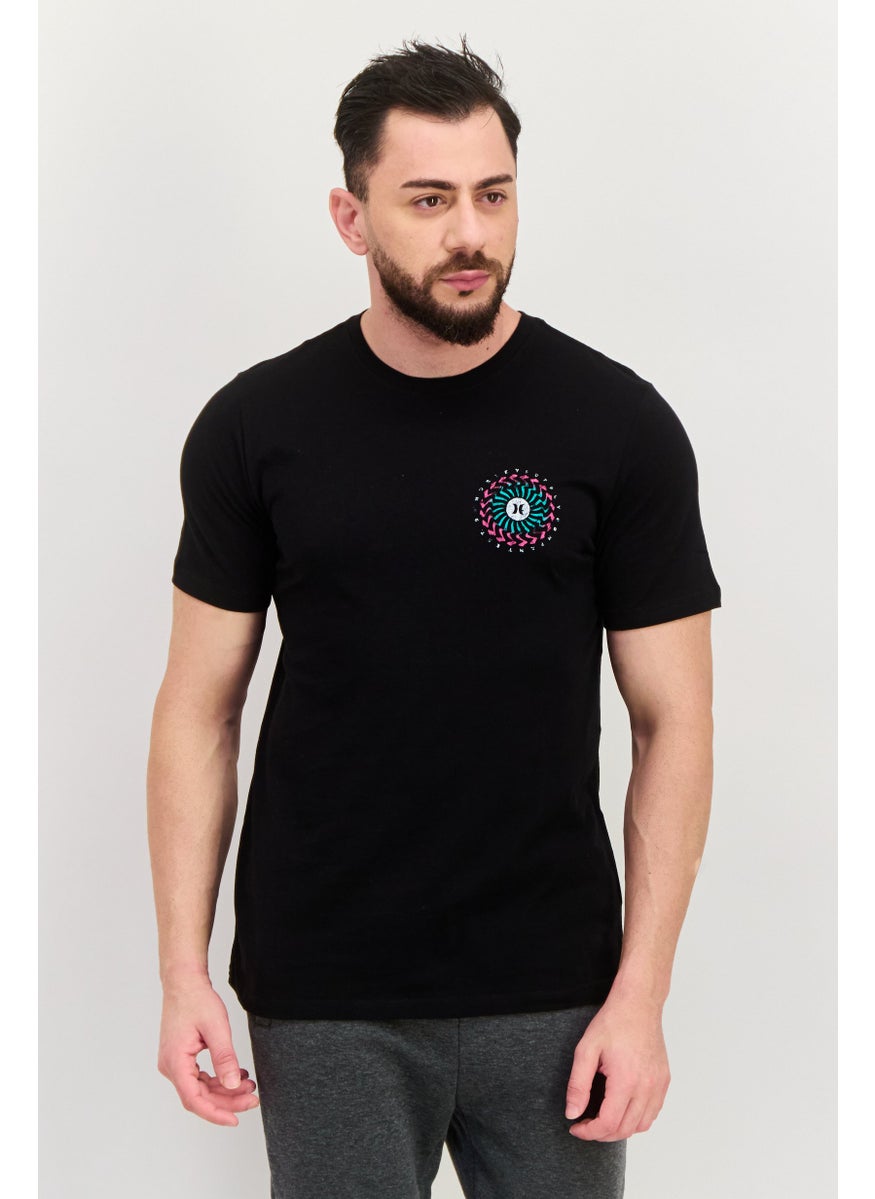 Hurley - Men Crew Neck Short Sleeve Brand Logo T-Shirt, Black - Image 1
