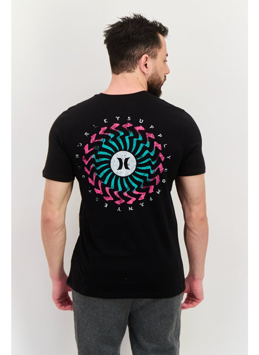 Hurley - Men Crew Neck Short Sleeve Brand Logo T-Shirt, Black - Image 1
